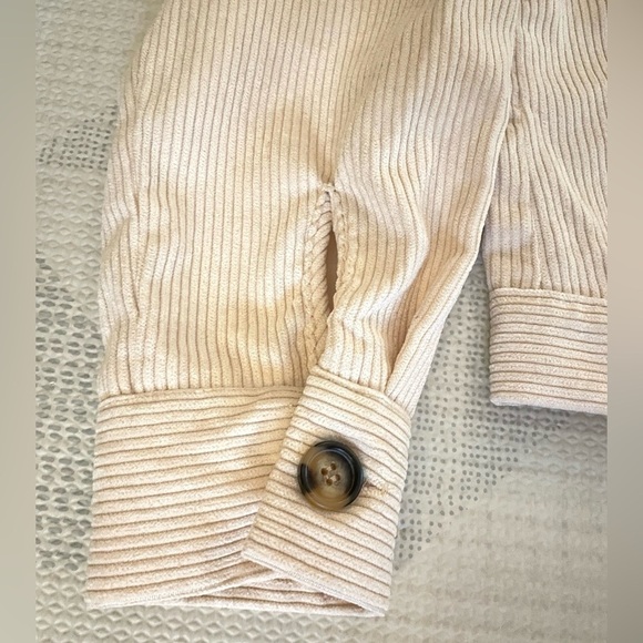 Drop Shoulder Corduroy Jacket Beige Size XS - Picture 12 of 13